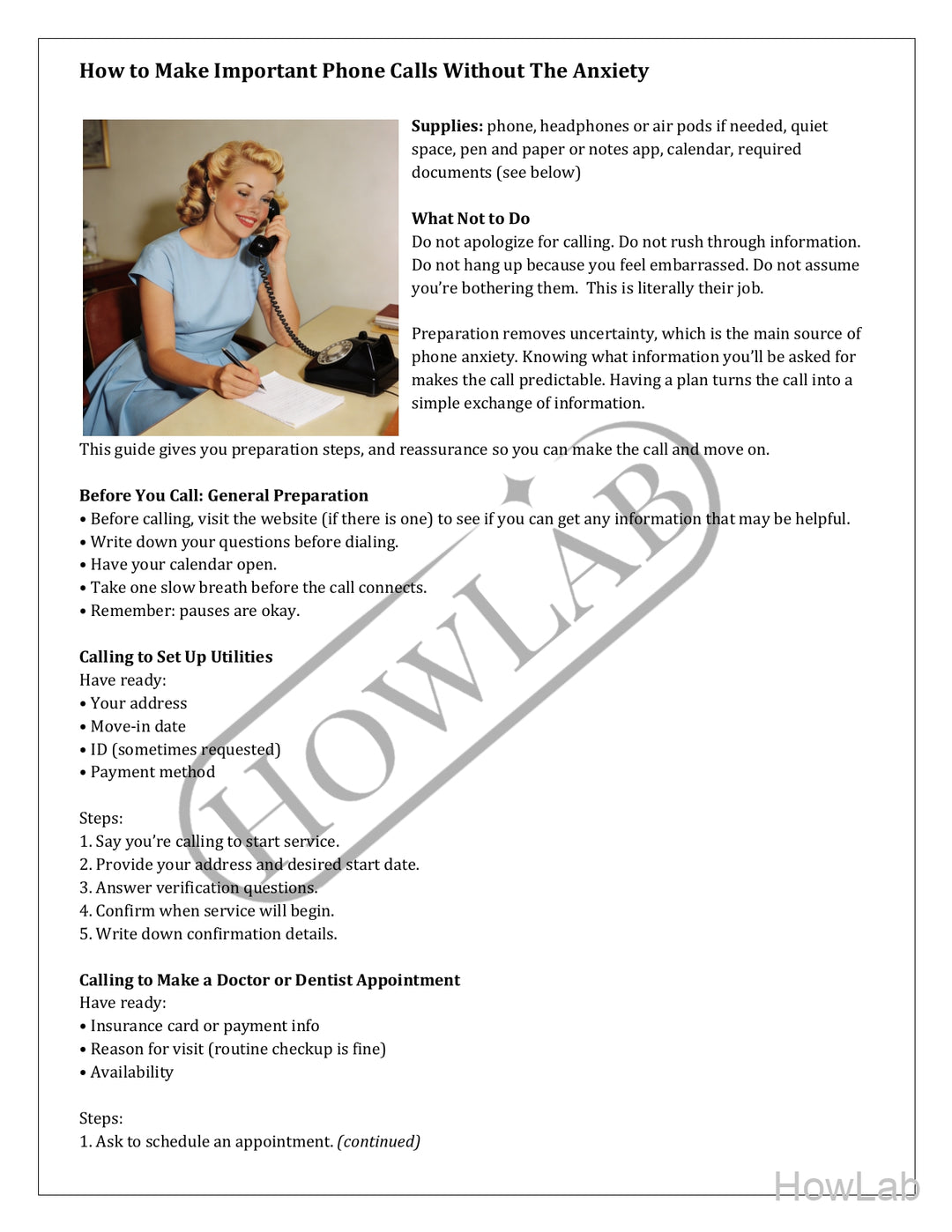 How To Make Appointments and Reservations